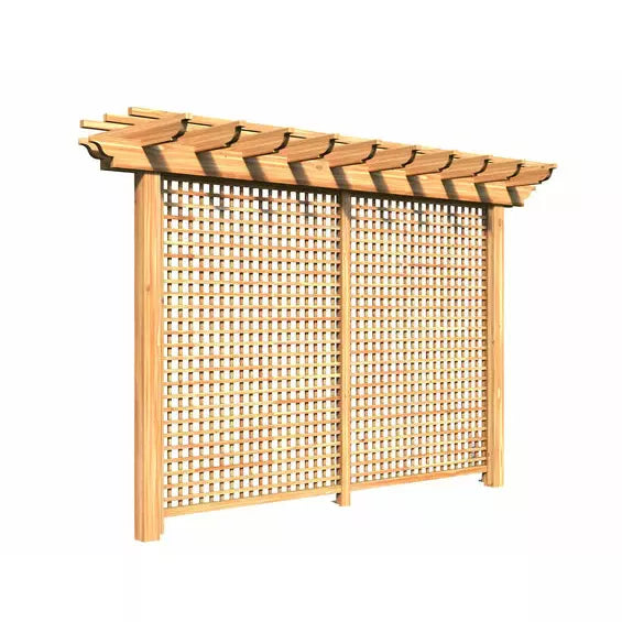 images Creekvine Designs 3' x 12' Treated Pine Monterrey Pergola with Lattice HBWTPMPPL3x12CVD - Image 1