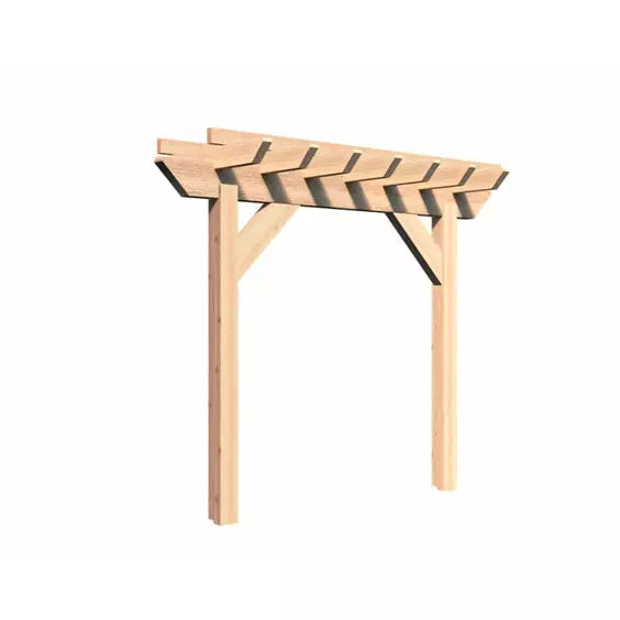 images Creekvine Designs 3' x 8' Rough Cut Cedar Monterrey Pergola HBWRCCMP3x8CVD - Image 1