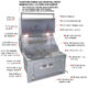 Sunstone 30” Gas Burners Hybrid Single Zone Charcoal/Wood Burning w/Infra-Red Burner Grill SUNCHSZ30 - Image 14