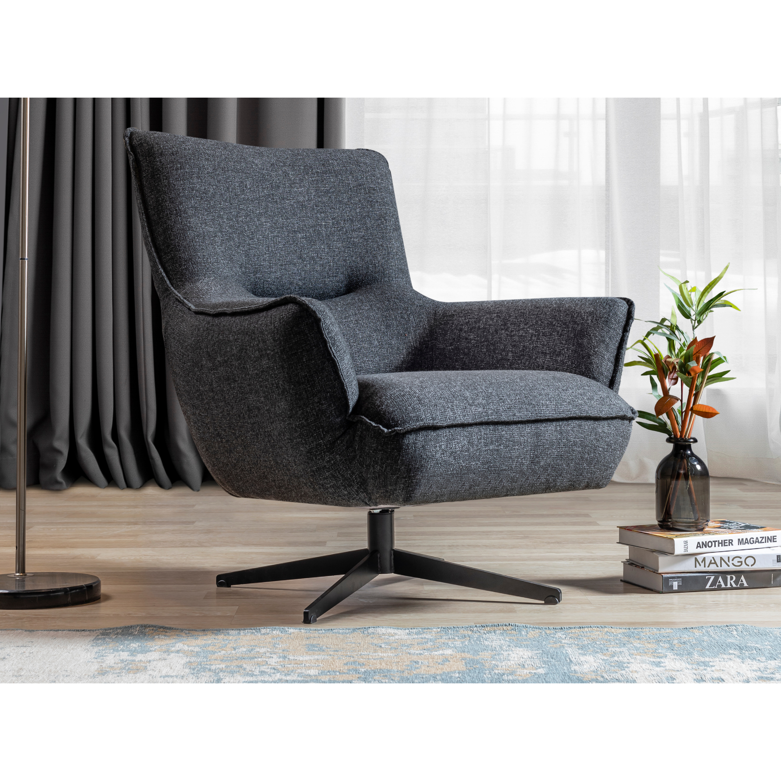 images Whiteline Modern Living - Fatsa Swivel Chair CH1757F-DGRY - Image 1