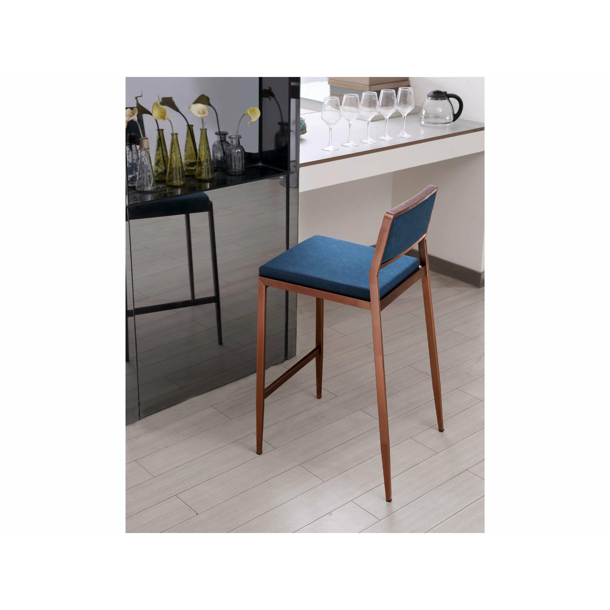 images Whiteline Modern Living - Clifton Counter Stool BS1627P-TBLU - Image 1