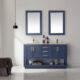 Altair Remi 60" Double Bathroom Vanity Set in Royal Blue and Carrara White Marble Countertop with Mirror  532060-RB-CA
