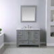 Altair Isla 48" Single Bathroom Vanity Set in Gray and Carrara White Marble Countertop with Mirror  538048-GR-CA