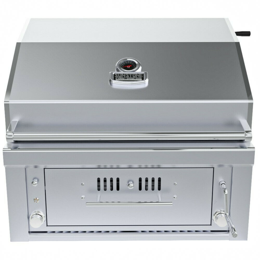images Sunstone 30” Gas Burners Hybrid Single Zone Charcoal/Wood Burning w/Infra-Red Burner Grill SUNCHSZ30 - Image 1