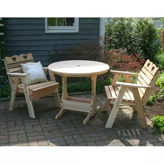 images Creekvine Designs Cedar Country Hearts Bistro Set WRFCHBSETCVD - Image 1