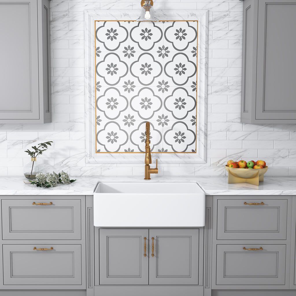 images Altair Trento Glossy White Ceramic Rectangular 33" L x 19.7" W Vessel Bathroom Sink 271033-KS - Image 1