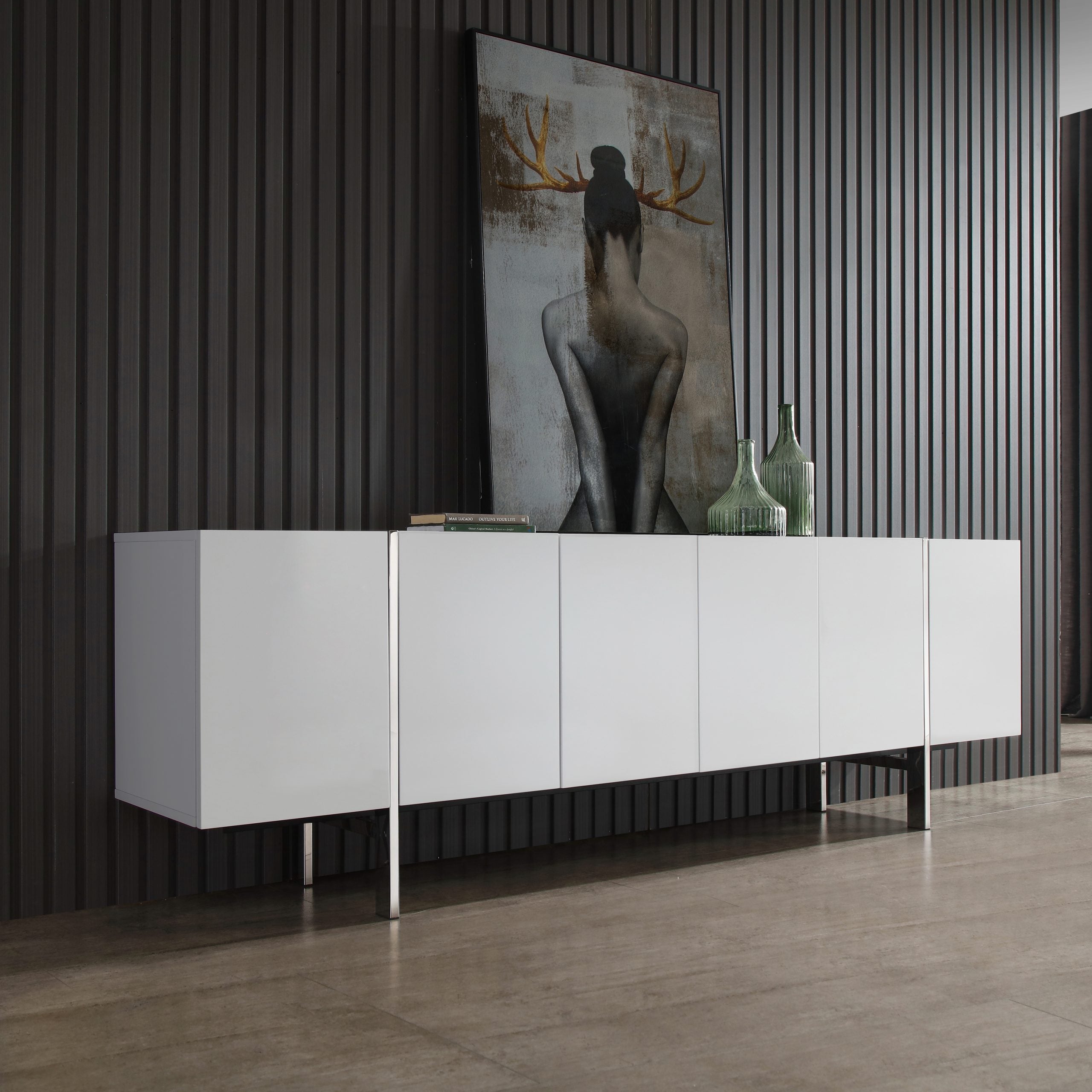 images Whiteline Modern Living - Struttura Large Buffet SB1249L-WHT - Image 1