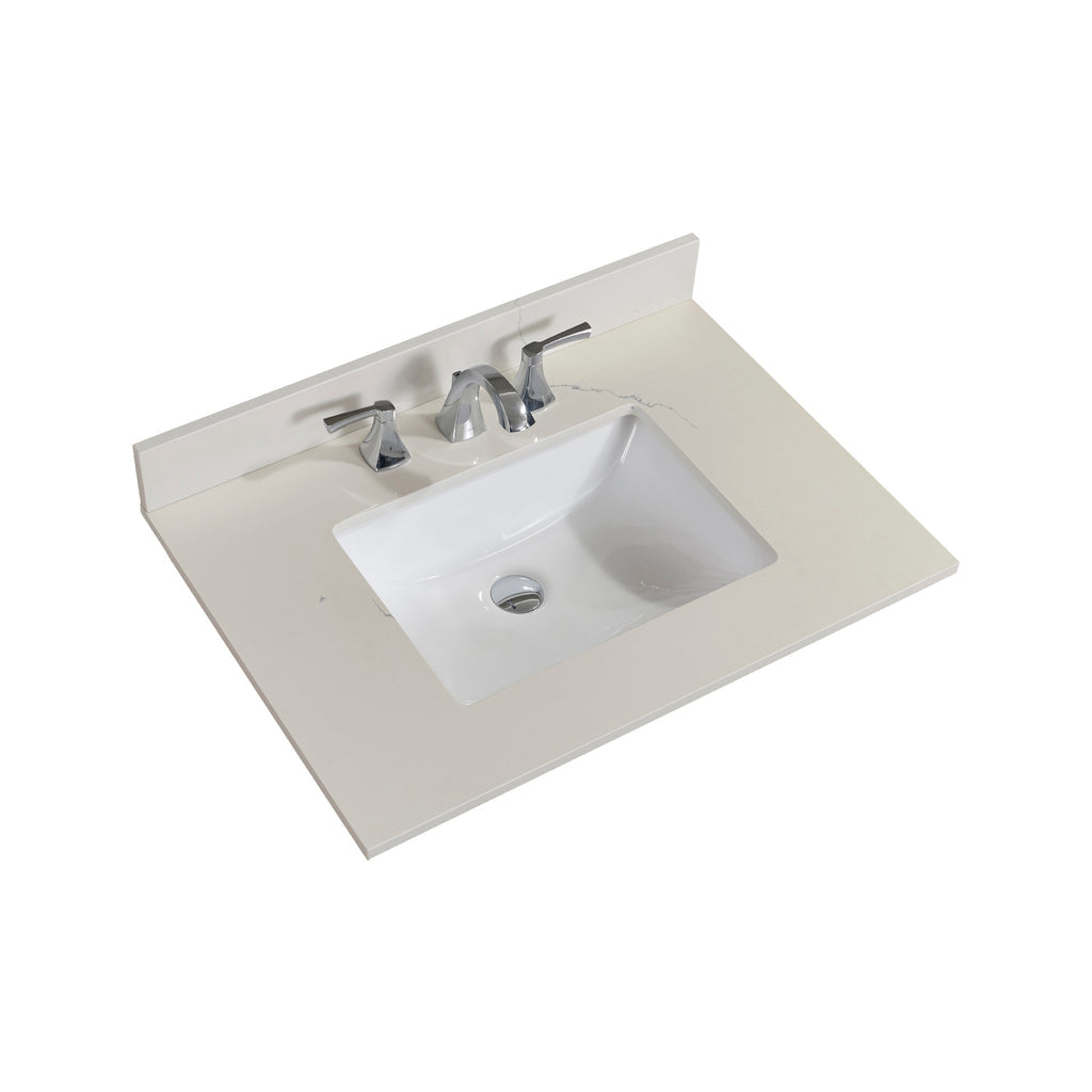 images Altair 31" Stone effects Vanity Top in Milano White with White Sink 61031-CTP-MW - Image 1