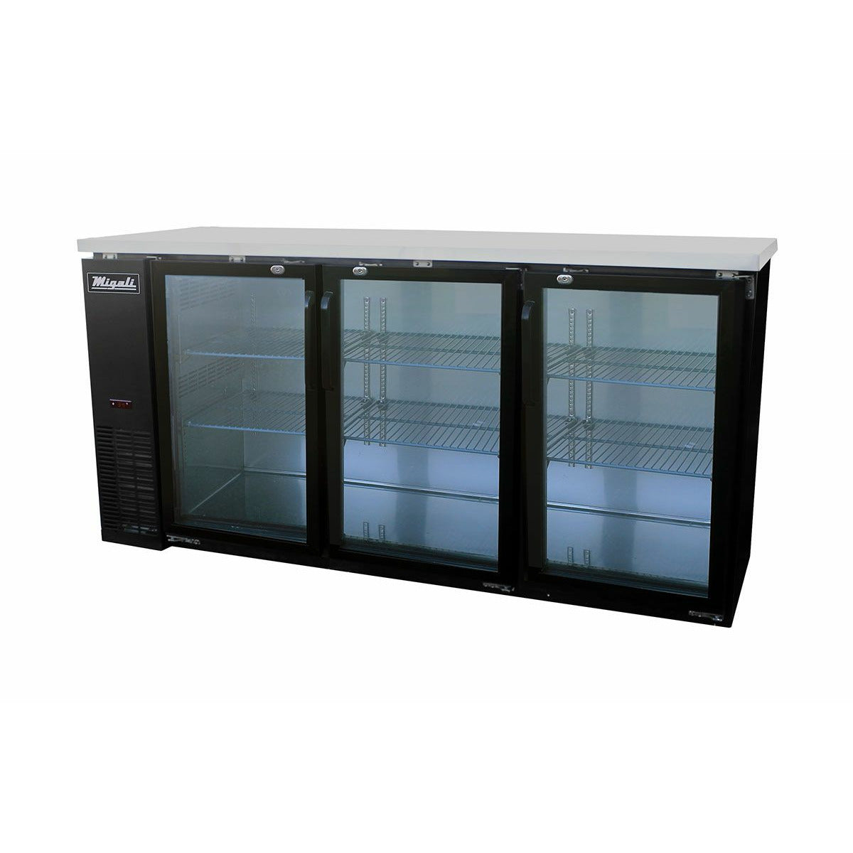 images Migali 72″ Glass Door Back Bar Refrigerator C-BB72G-HC - Image 1