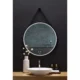 Ancerre 30” Sangle Led Mirror Black Framed Lighted Bathroom Vanity Mirror and Vegan leather Strap