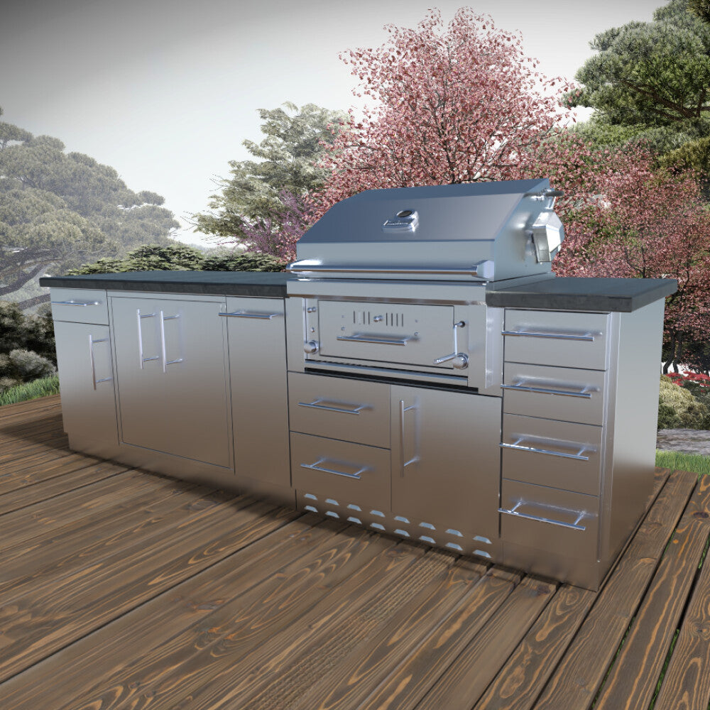 images Sunstone Alamo 10’ Hybrid Gas Charcoal Grill island package SCPALAMO - Image 1