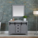 Altair Kinsley 48" Single Bathroom Vanity Set in Gray and Carrara White Marble Countertop with Mirror 536048-GR-CA