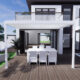 Bon Pergola 10' x 13' Villa Pergola - Motorization & Lighting included, Wall Mount, Dark Grey or White