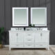 Altair Isla 72" Double Bathroom Vanity Set in White and Carrara White Marble Countertop with Mirror 538072-WH-AW