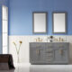 Altair  Ivy 60" Double Bathroom Vanity Set in Gray and Carrara White Marble Countertop with Mirror 531060-GR-CA