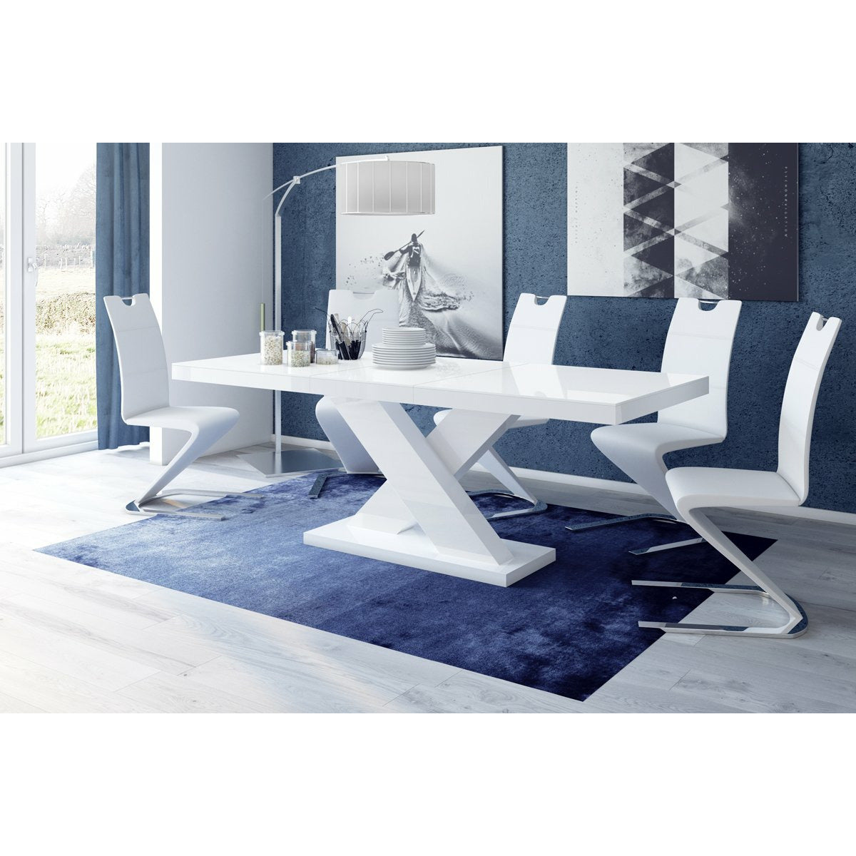 images Maxima House Xena Dining Table Set HU0026K-188W - Image 1