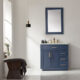 Altair Ivy 36" Single Bathroom Vanity Set in Royal Blue and Carrara White Marble Countertop with Mirror  531036-RB-CA