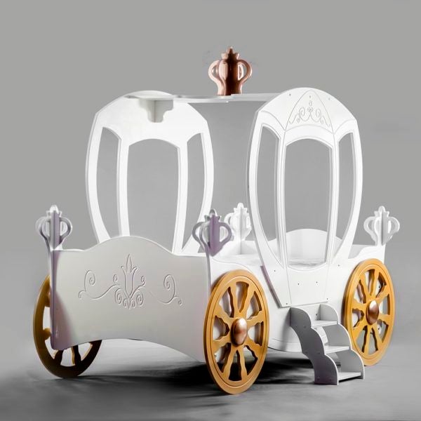 images Maxima House Princess Carriage Toddler Car Bed White CB2207W - Image 1