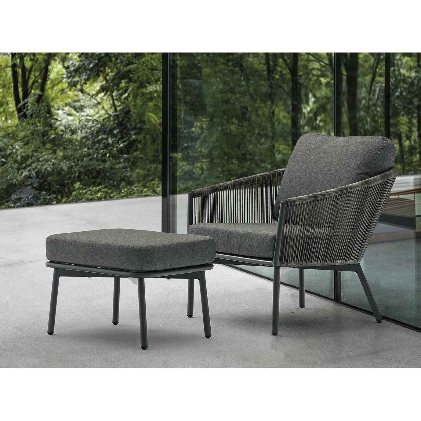 images Whiteline Modern Living - Yarrow Chair and Ottoman CH1734-GRY - Image 1