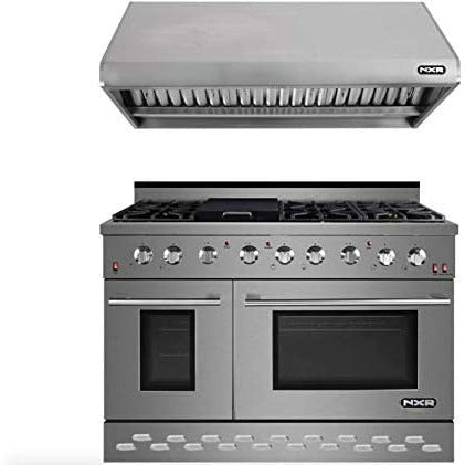 images NXR SC4811 48" Natural Gas Range & RH4801 Under Cabinet Hood Bundle, Stainless Steel SC4811RHBD - Image 1