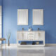 Altair Remi 60" Double Bathroom Vanity Set in White and Carrara White Marble Countertop with Mirror  532060-WH-CA