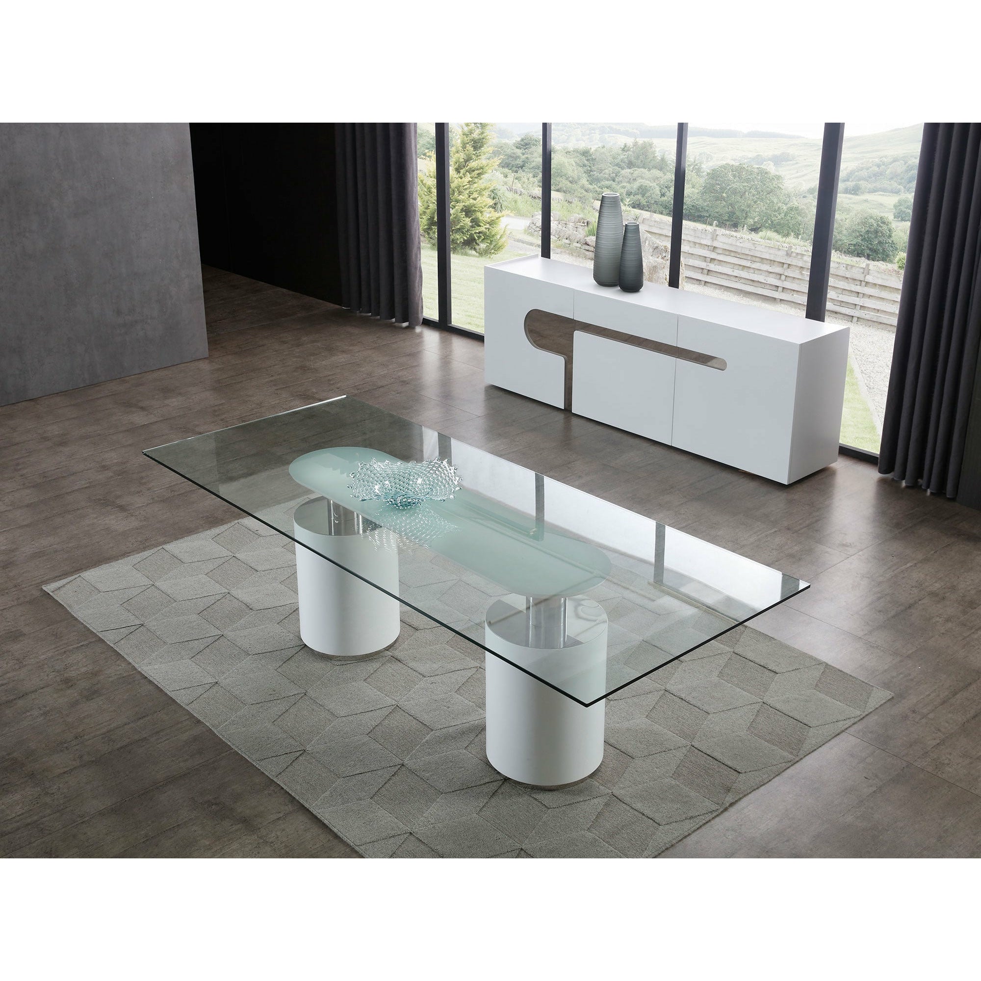 images Whiteline Modern Living - Mandarin Dining Table DT1660-WHT - Image 1