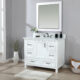 Altair Isla 42" Single Bathroom Vanity Set in White and Carrara White Marble Countertop with Mirror 538042-WH-AW