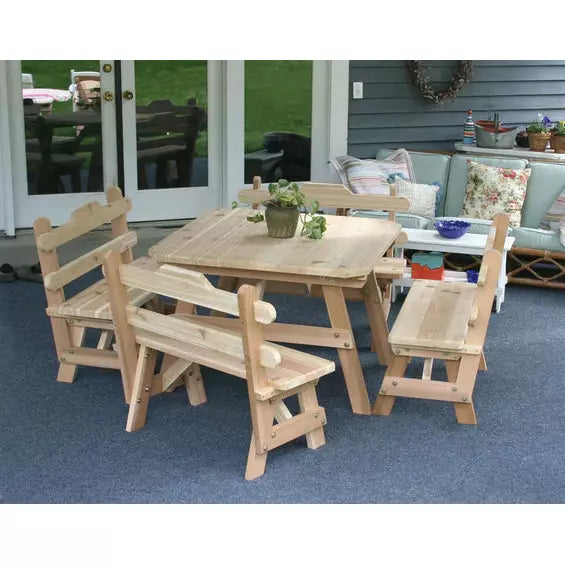 images Creekvine Designs Cedar Four Square Dining Set WRFFSQDSCVD - Image 1
