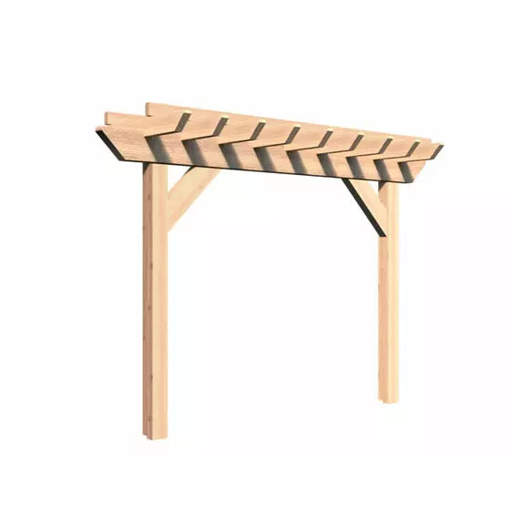 images Creekvine Designs 4' x 10' Rough Cut Cedar Monterrey Pergola HBWRCCMP4x10CVD - Image 1