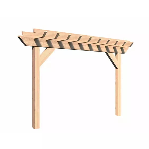 images Creekvine Designs 3' x 12' Rough Cut Cedar Monterrey Pergola HBWRCCMP3x12CVD - Image 1