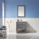 Altair Remi 30" Single Bathroom Vanity Set in Gray and Carrara White Marble Countertop with Mirror  532030-GR-CA