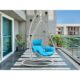 Whiteline Modern Living - Bravo Outdoor Egg Chair EG1684-WHT/BLU