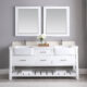 Altair Georgia 72" Double Bathroom Vanity Set in White and Composite Carrara White Stone Top with White Farmhouse Basin with Mirror 537072-WH-AW