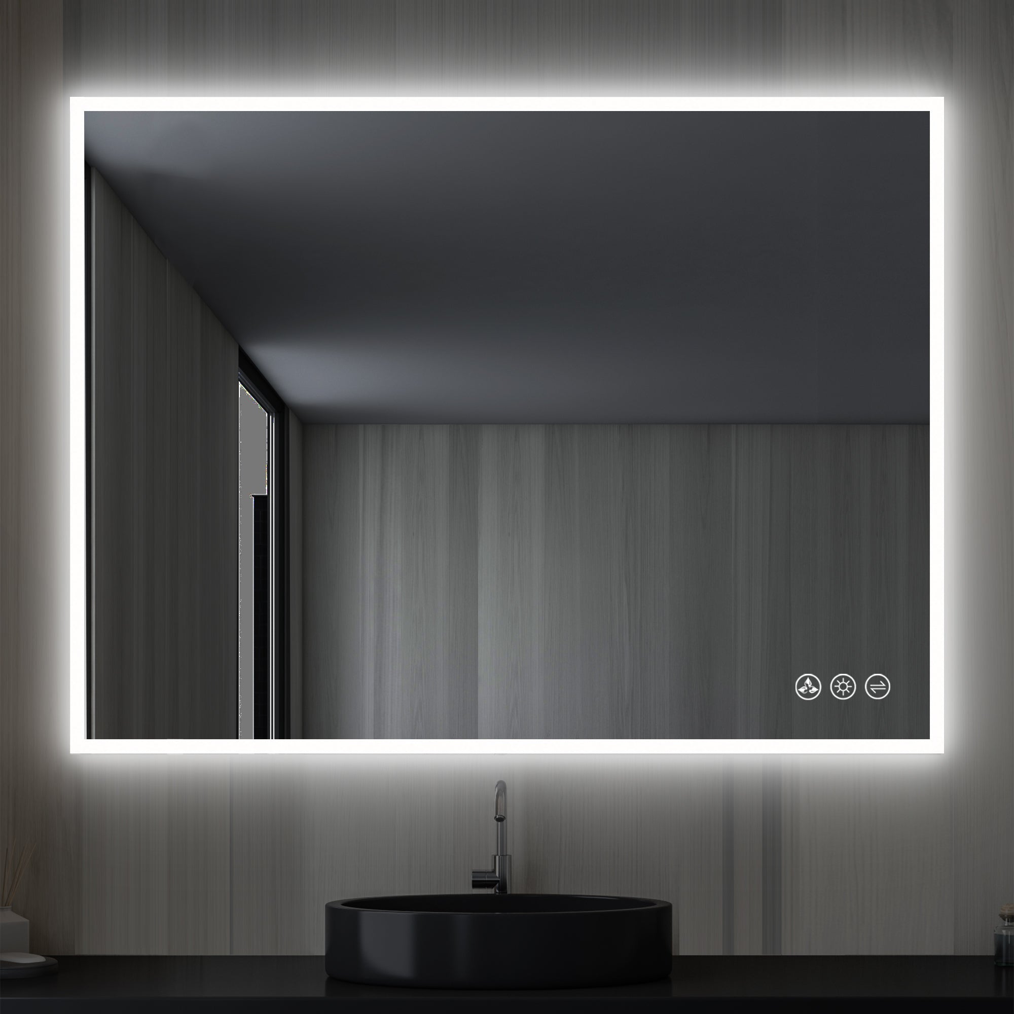images Blossom Beta 48″x36″ LED Mirror with Frosted Sides LED M2 4836 - Image 1