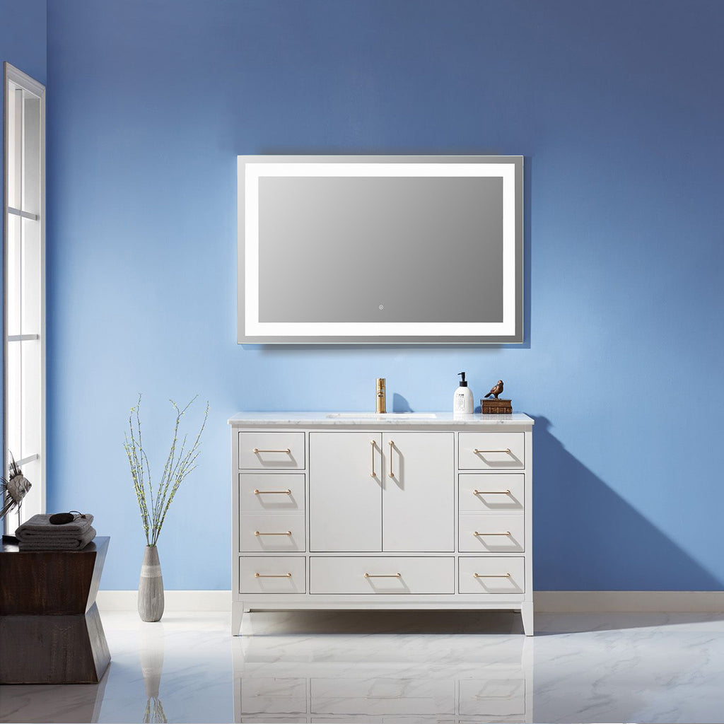 images Altair Genova 48” Rectangle Frameless Modern LED Bathroom Vanity Mirror 744048-LED-NF - Image 1