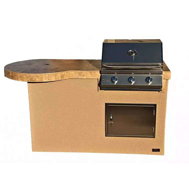 images KoKoMo Mini Maui 6' BBQ Island with 33 Inch Bar and Built In BBQ Grill - Image 1