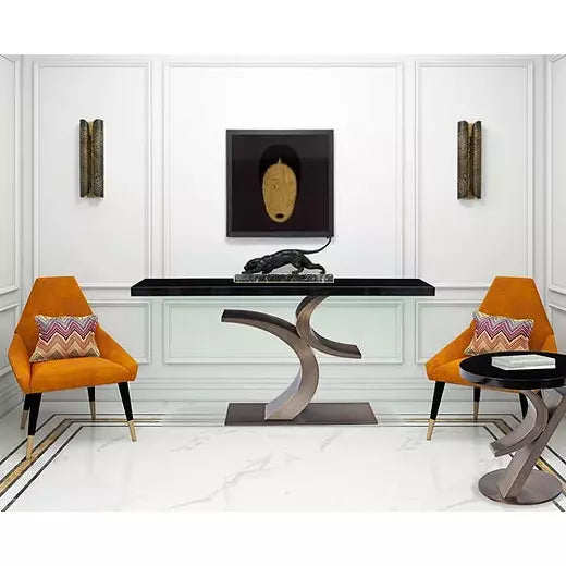 images Greg Sheres Cosmopolitan Console Antique Brushed Bronze Finish CN-02B - Image 1
