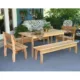 Creekvine Designs 58"L x 32"W Cedar Gathering Dining Set ELY58CTT2B2BBCVD