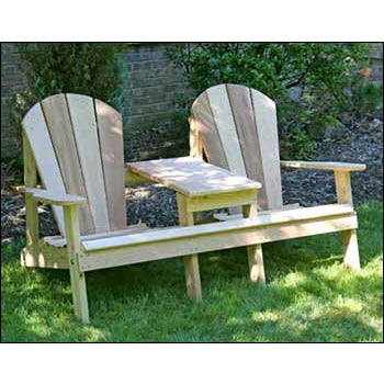 images Creekvine Designs Cedar Adirondack Settee WF5120CVD - Image 1