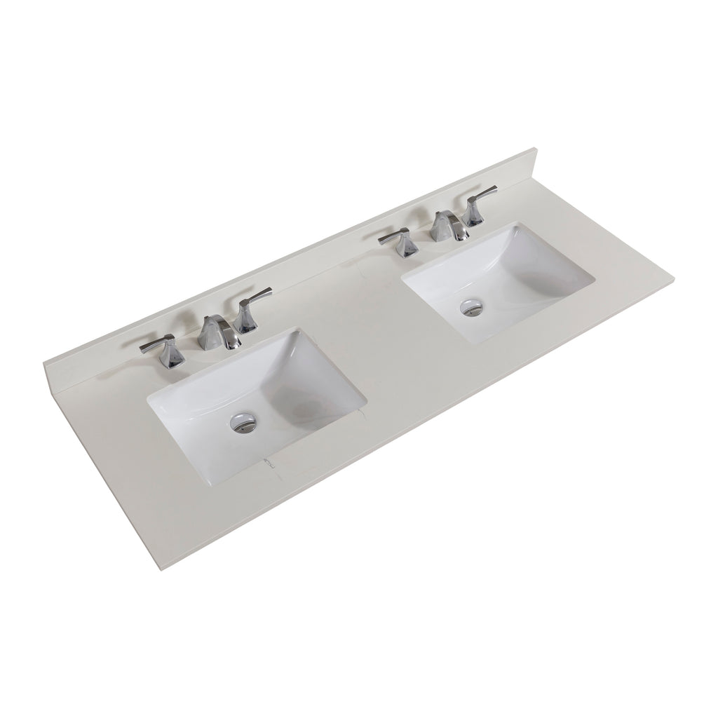 images Altair 61" Stone effects Vanity Top in Milano White with White Sink 66061S-CTP-SW - Image 1