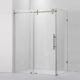 Vinnova Spezia 60" W x 78" H Rectangle Single Sliding Frameless Shower Enclosure in Brushed Nickel 312060+36P-BN