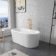 Vinnova Caserta 59" x 27.6" Soaking Bathtub 257059-BAT-WH - Image 3
