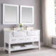 Altair Georgia 60" Double Bathroom Vanity Set in White and Composite Carrara White Stone Top with White Farmhouse Basin with Mirror  537060-WH-AW - Image 2
