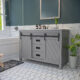 Altair Kinsley 48" Single Bathroom Vanity Set in Gray and Carrara White Marble Countertop with Mirror 536048-GR-CA - Image 2
