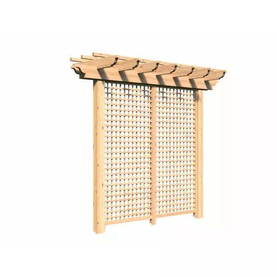 images Creekvine Designs 3' x 8' Red Cedar Monterrey Pergola with Lattice HBWRCMPPL3x8CVD - Image 1