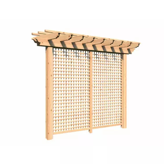 images Creekvine Designs 4' x 10' Red Cedar Monterrey Pergola with Lattice HBWRCMPPL4x10CVD - Image 1