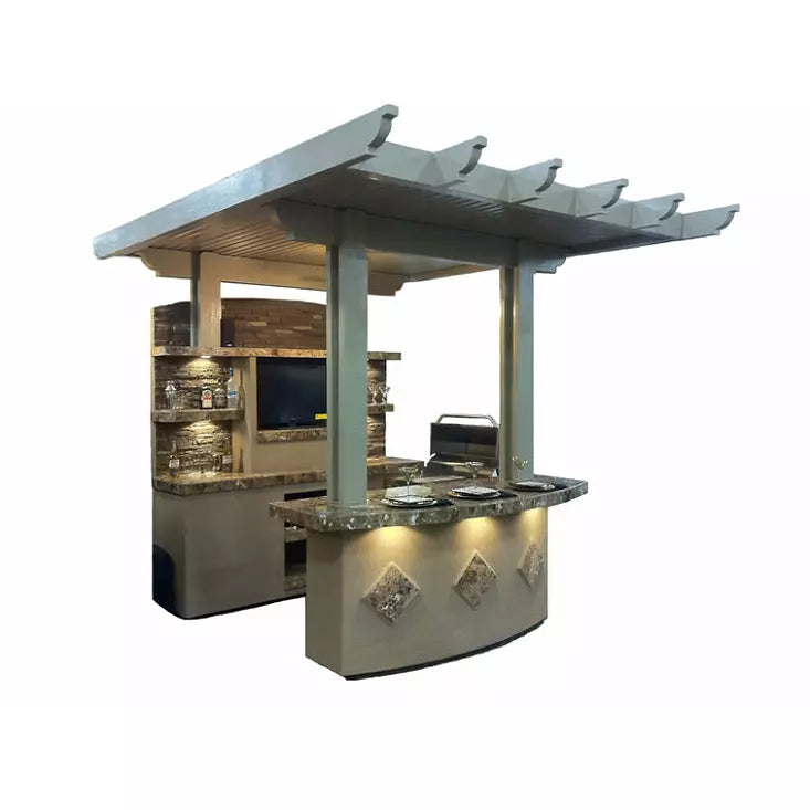 images KoKoMo St. Croix Outdoor Kitchen With Built In BBQ Grill and 12x12 Patio Cover - Image 1