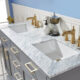 Altair  Ivy 60" Double Bathroom Vanity Set in Gray and Carrara White Marble Countertop with Mirror 531060-GR-CA - Image 2