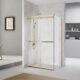 Vinnova Spezia 48" W x 76" H Rectangle Double Sliding Frameless Shower Enclosure in Brushed Gold  301048+36P-BG - Image 2