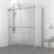 Vinnova  Spezia 64" W x 76" H Rectangle Double Sliding Frameless Shower Enclosure in Brushed Nickel 301064+36P-BN - Image 2